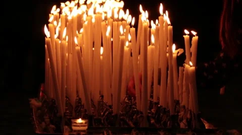 Prayers Church Candles Stock Footage 42674344