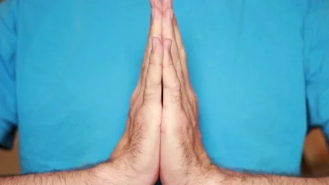 Prayer's hands closeup Видео 75026153