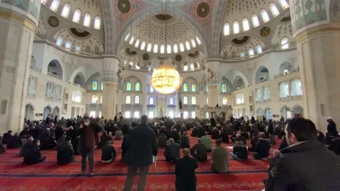 Prayers at Kocatepe Mosque Video stock 172391337