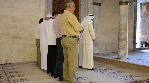 Prayers performed by Muslims Stock Footage 93018890