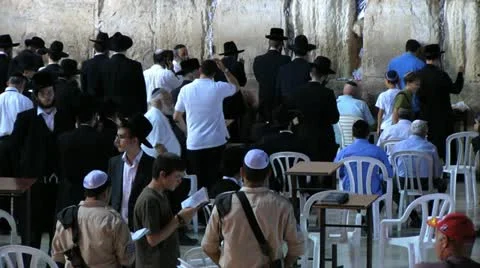 Prayers at Western Wall Stock Footage 10922551