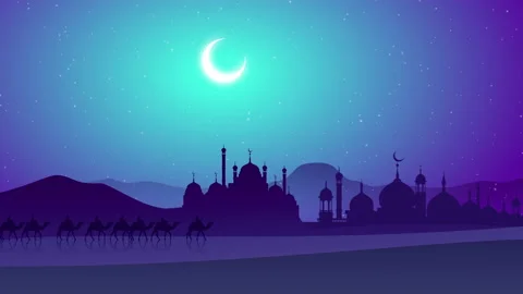 Praying to the Allah after doing Salat at Eid Mubarak celebration. Islamic BG 動画素材 148808148