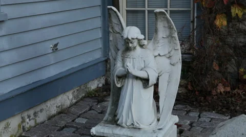 Praying Angel Statue Stock Footage 40813730