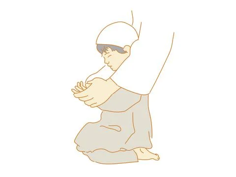 Praying for blessings from god Human hands open palm up worship muslim people Stock Illustration