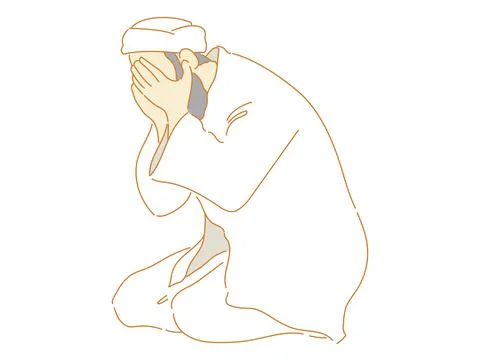 Praying for blessings from god Human hands open palm up worship muslim people Stock Illustration