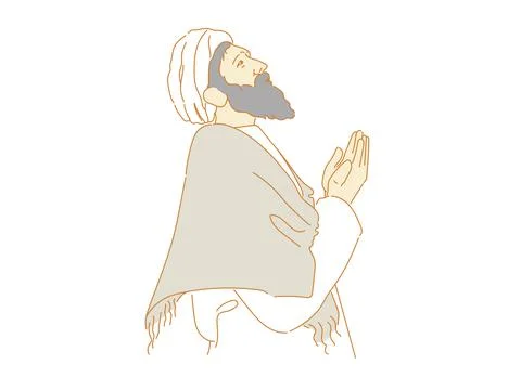 Praying for blessings from god Human hands open palm up worship muslim people Stock Illustration