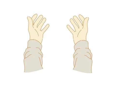 Praying for blessings from god Human hands open palm up worship muslim people Stock Illustration