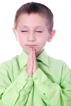 Praying boy Stock Photos