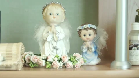 Praying Christmas Angels Stock Footage 54079011
