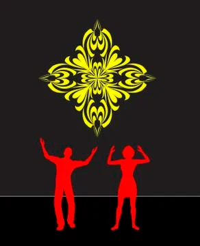 Praying Couple Stock Illustration