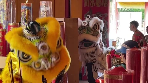 Praying during Chinese New Year on Feb 9, 2024 in Banjarmasin, Indonesia. Stock Footage 288432001