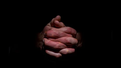 Praying Folded Hands With 50 US State Flags Overlayed 4K 스톡 동영상 124274274
