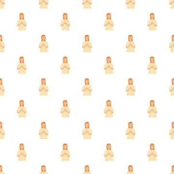Praying girl seamless pattern for religious design elements Stock Illustration