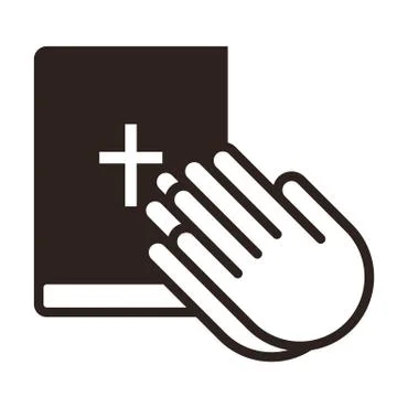 Praying hands and bible Stock Illustration