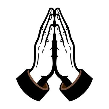 Praying hands form a bold outline for posters and web articles Stock Illustration
