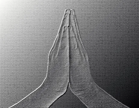Praying hands front Stock Illustration