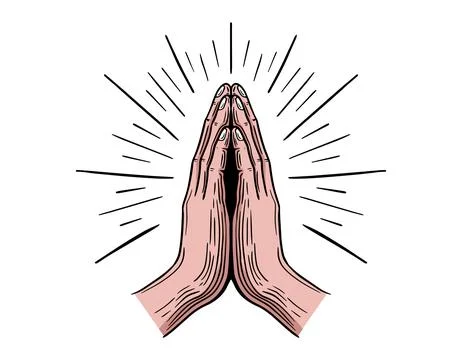 Praying hands hand drawn vector illustration Stock-Illustration