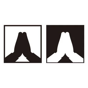 Praying hands icon. Simple illustration of praying hands Stock Illustration