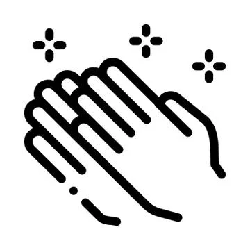 Praying hands icon vector outline illustration Stock Illustration