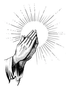 Praying hands Illustrazione stock