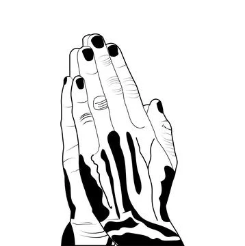 Praying Hands Illustration Illustrazione stock