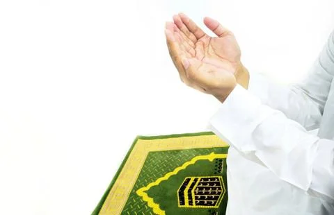 Praying hands. Islamic Background Stock Photos