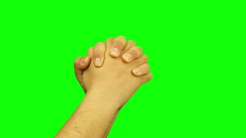 Praying Hands isolated green screen Stock Footage 73752081