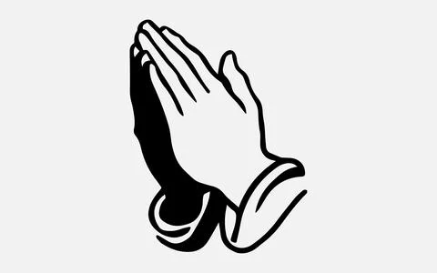 Praying Hands. Religion praying hands isolated on white background Stock Illustration