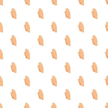 Praying hands seamless pattern representing faith and prayer Stock Illustration