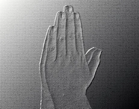 Praying hands side Stock Illustration