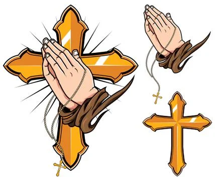 Praying Hands Symbols 库存插图