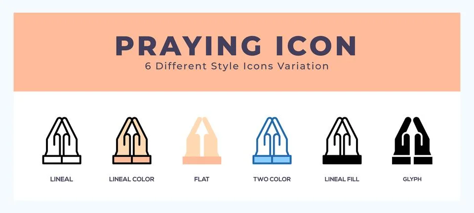 Praying icon for web. mobile apps and ui. Stock Illustration