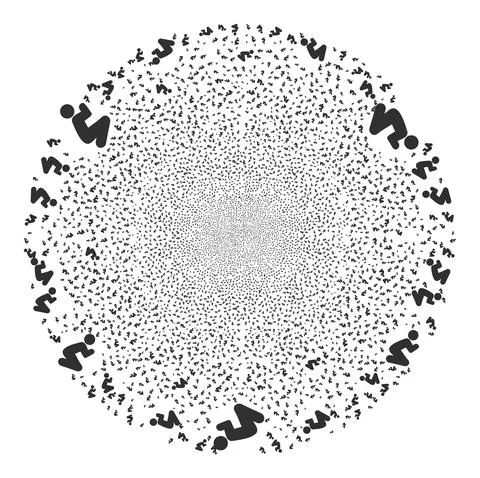 Praying Man Icon Collage Exploding Spheric Cluster イラスト素材