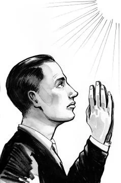 Praying man Stock Illustration