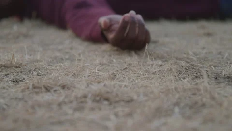 Praying Man Laying On The Ground Stock Footage 217769549