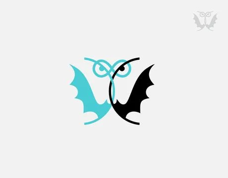 Praying Mantis and Bat logo on white background in vector illustration Stock Illustration