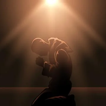 Praying Monk Stock Illustration