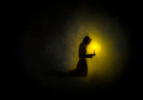 Praying monk Stock Illustration