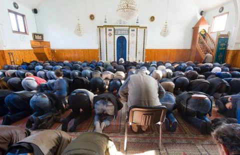 Praying in mosque Stock Photos