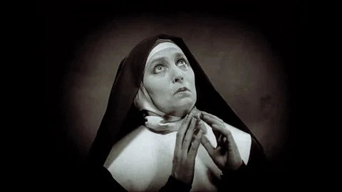 Praying Nun In Tears Fears The Presence ... | Stock Video | Pond5