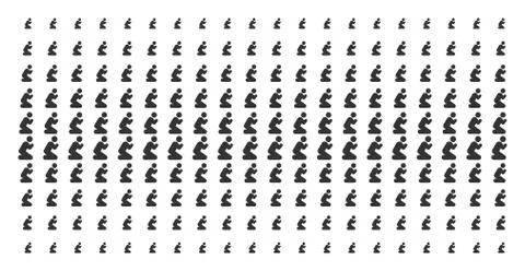 Praying Person Shape Halftone Array Stock-Illustration