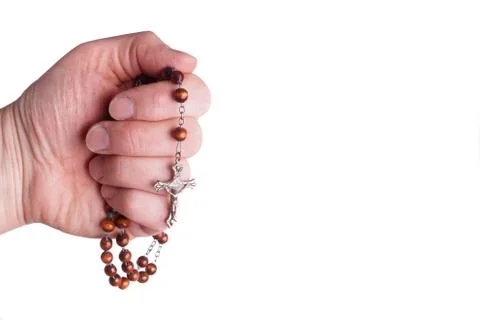 Praying with Rosary Stock Photos