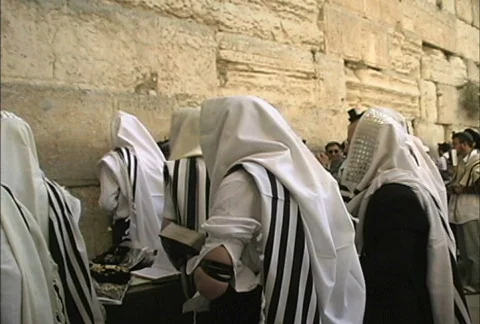 Praying at Western Wall Stock-Footage 275059