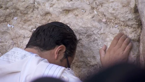 Praying at Western Wall. Jerusalem. C0011-1 Stock Footage 98565367