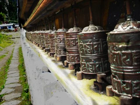 Praying wheel Stock Photos