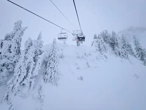 Praz de Lys Sommand Ski Resort Winter Aerial Stock Photos