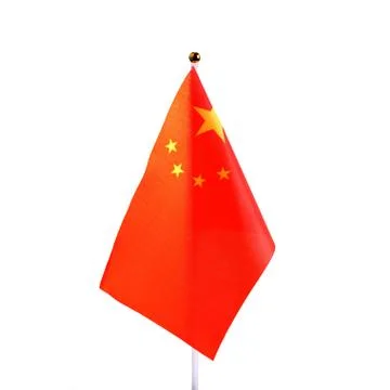 PRC table flag on a white background. The Chinese government is negotiating o Stock Photos