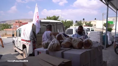 The PRCS Disaster Risk Management teams have been distributing vegetables, w... Vídeo Stock 284445285