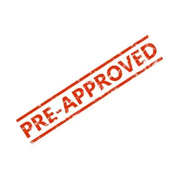 Pre-approved rubber stamp for mark document and application Stock Illustration