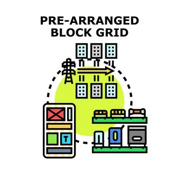Pre arranged block grid concept illustration Stock Illustration